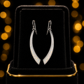 Natural White Opal Teardrop Earrings Sterling Silver 925 Hallmarked British Made