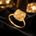 Enclosed Leaf Ring 9ct Gold Plated 925 Hallmarked British Made Size K- S