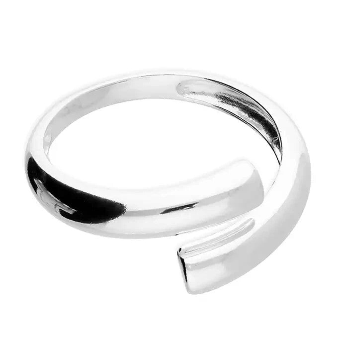 Graduated Overlap Ring Sterling Silver 925 Hallmarked British Made Size L - R