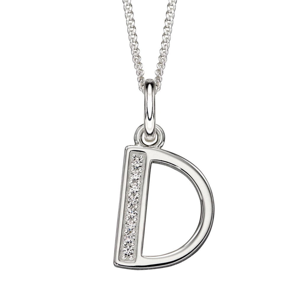 A - Z Necklace Channel Set Sterling Silver British Made 925 Hallmarked Brand New