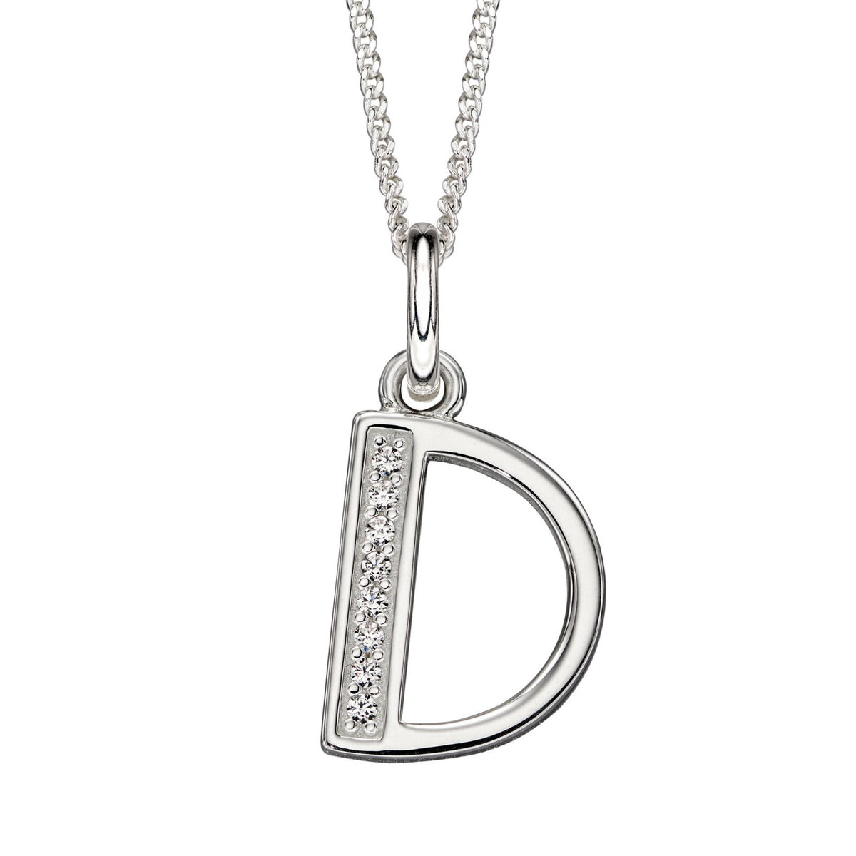 A - Z Necklace Channel Set Sterling Silver British Made 925 Hallmarked Brand New