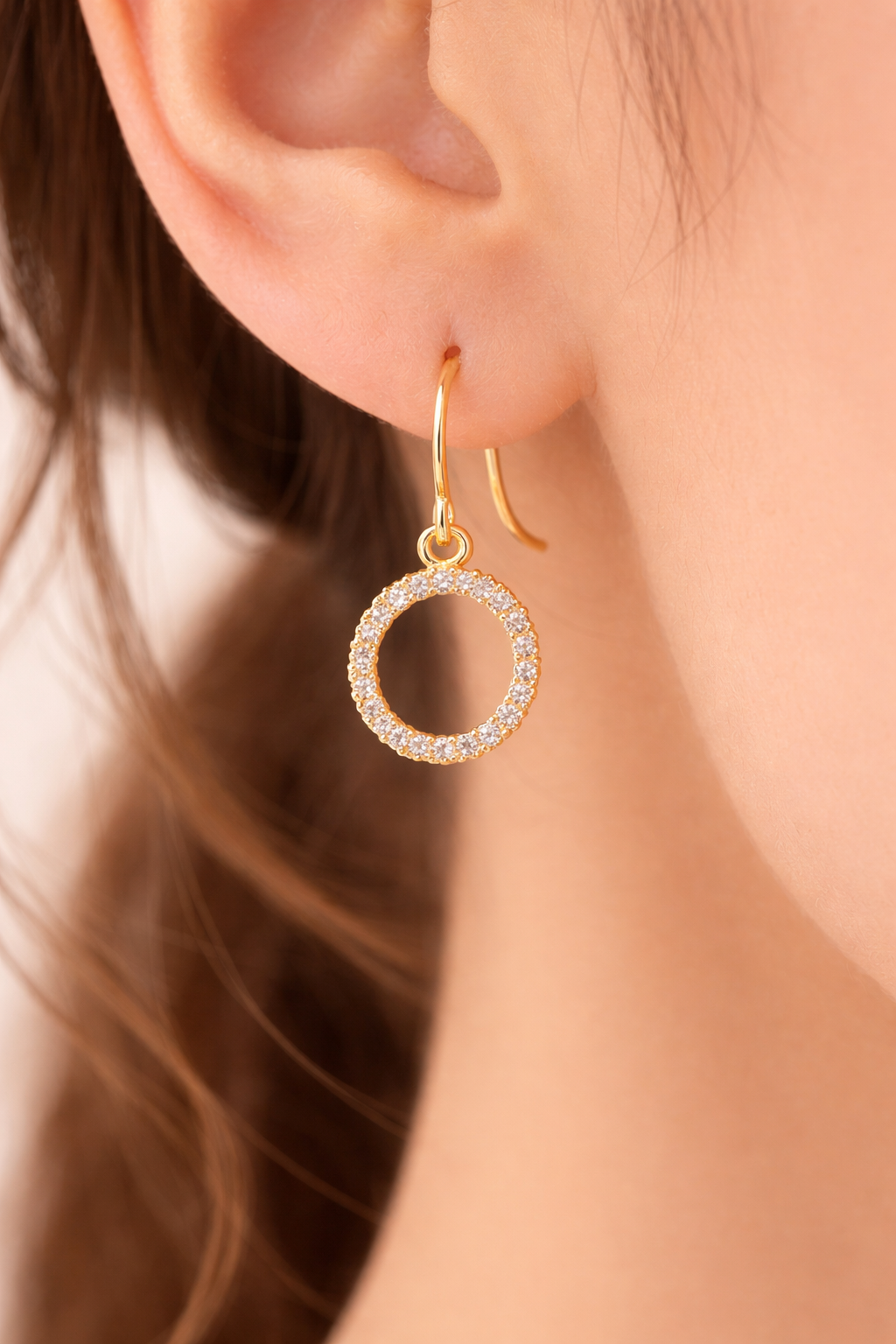 Channel Set Hook Drop Earrings 9ct Yellow Gold 375 Hallmarked Brand New Boxed