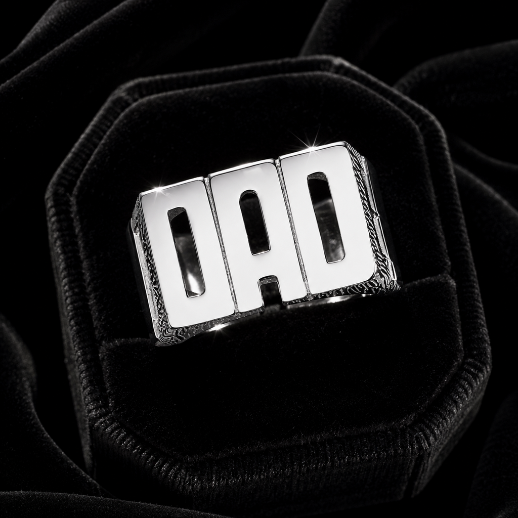 Dad Ring Sterling Silver 925 Hallmarked Sizes British Made Q - Z
