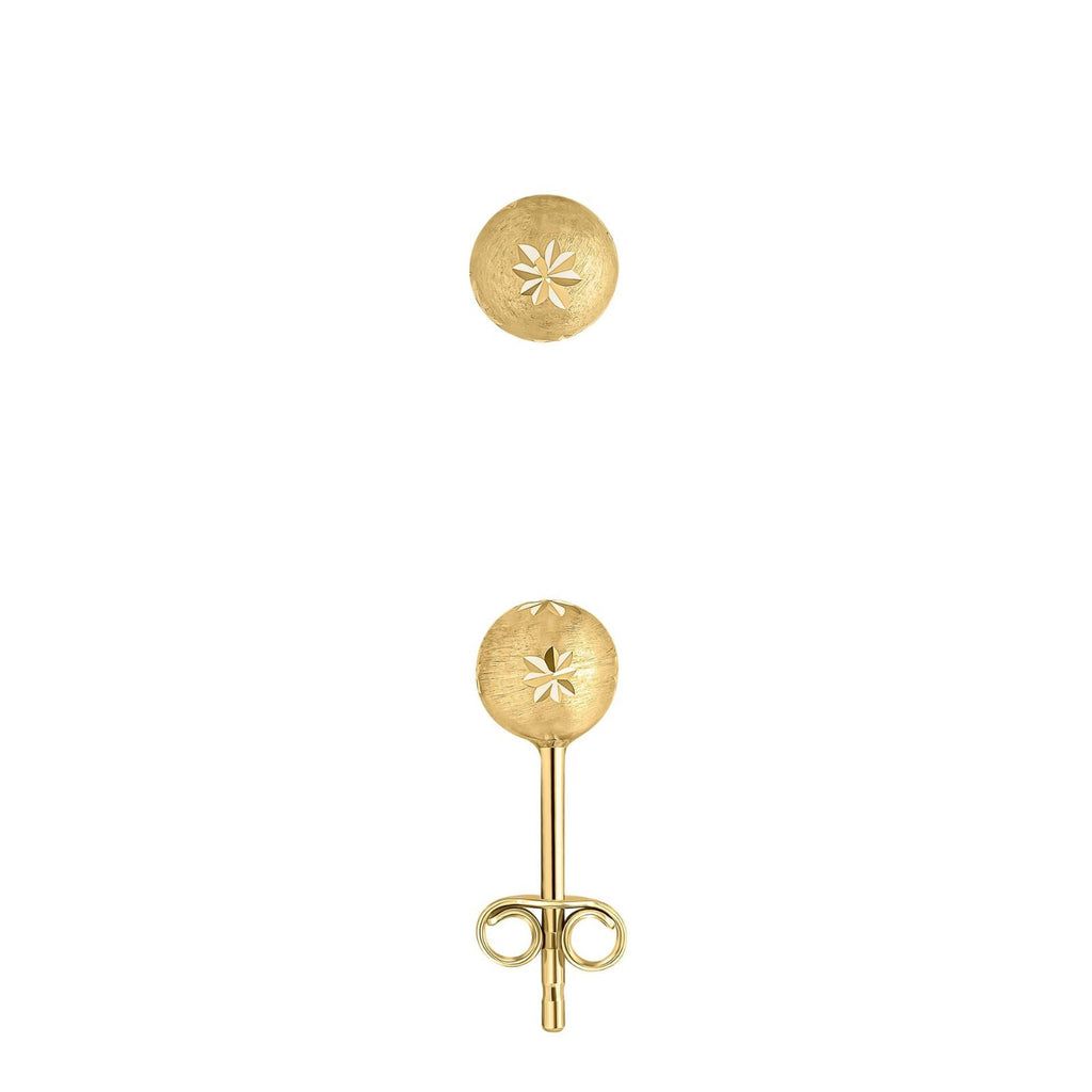 Starburst Detail Stud Earrings British Made 9ct Yellow Gold 375 Hallmarked