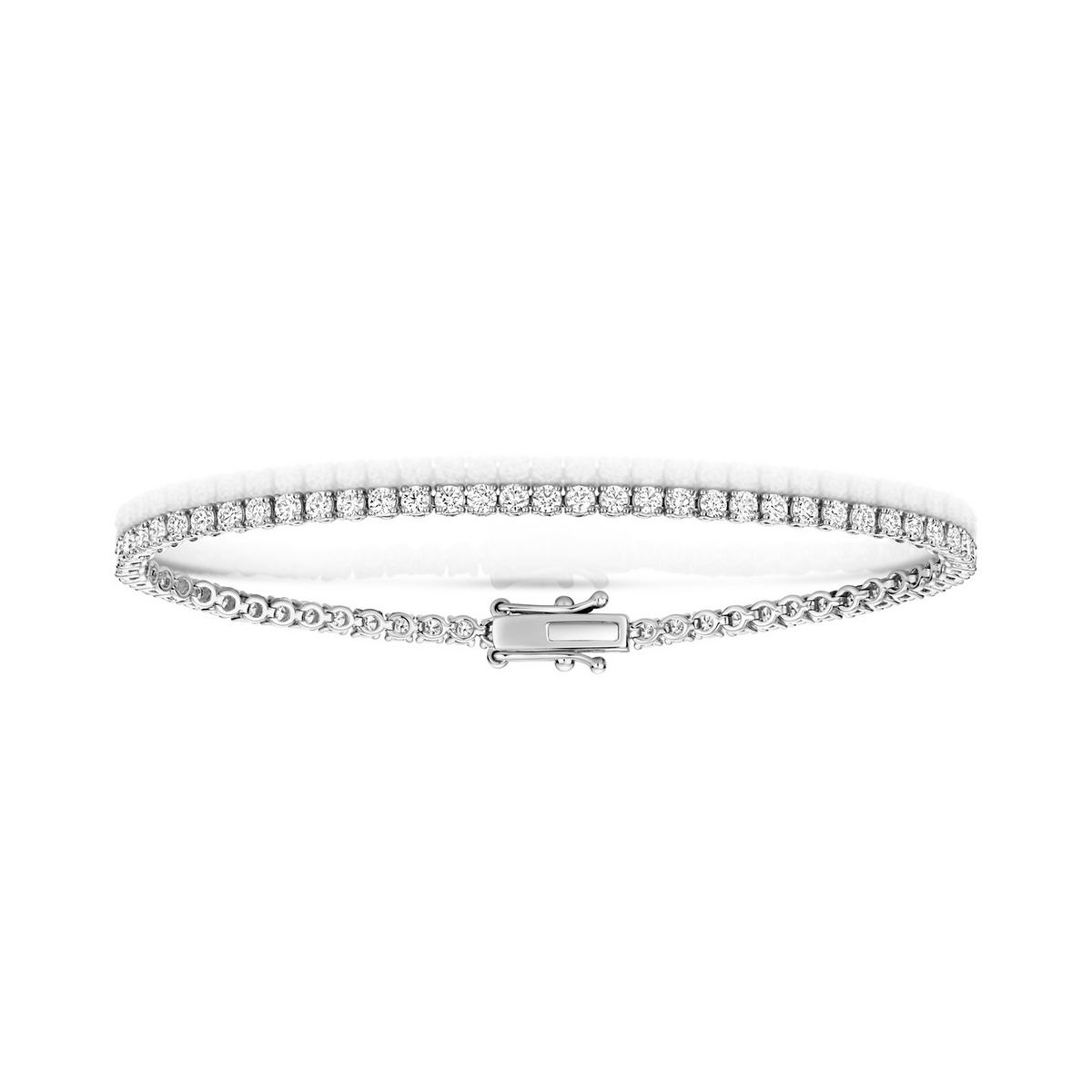 Lab Grown Diamond 18ct White Gold Tennis Bracelet  Hallmarked British Made