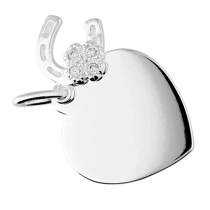 Heart & Horseshoes Pendant Sterling Silver 925 Hallmarked All Chain Lengths
