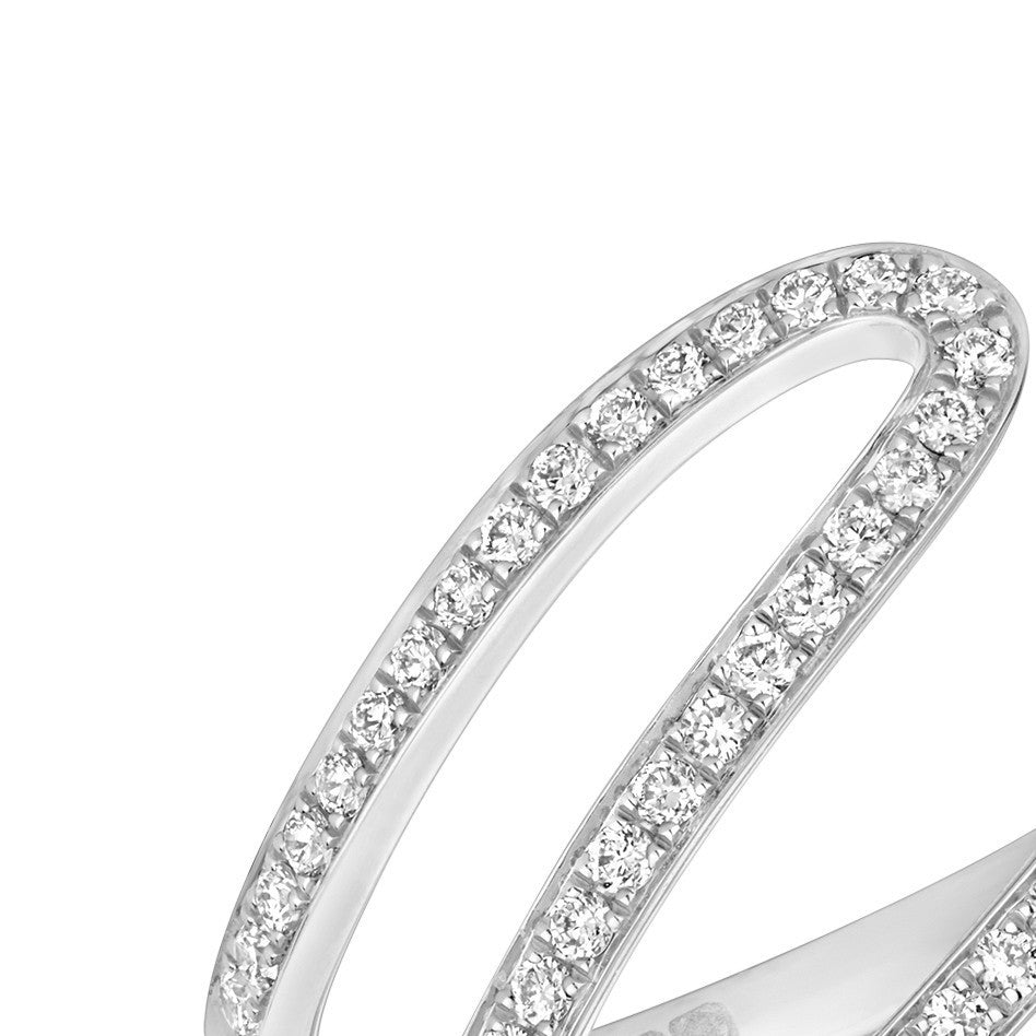 Natural Diamond Wave Wrap Ring 18ct White Gold Hallmarked Sizes J - Q
