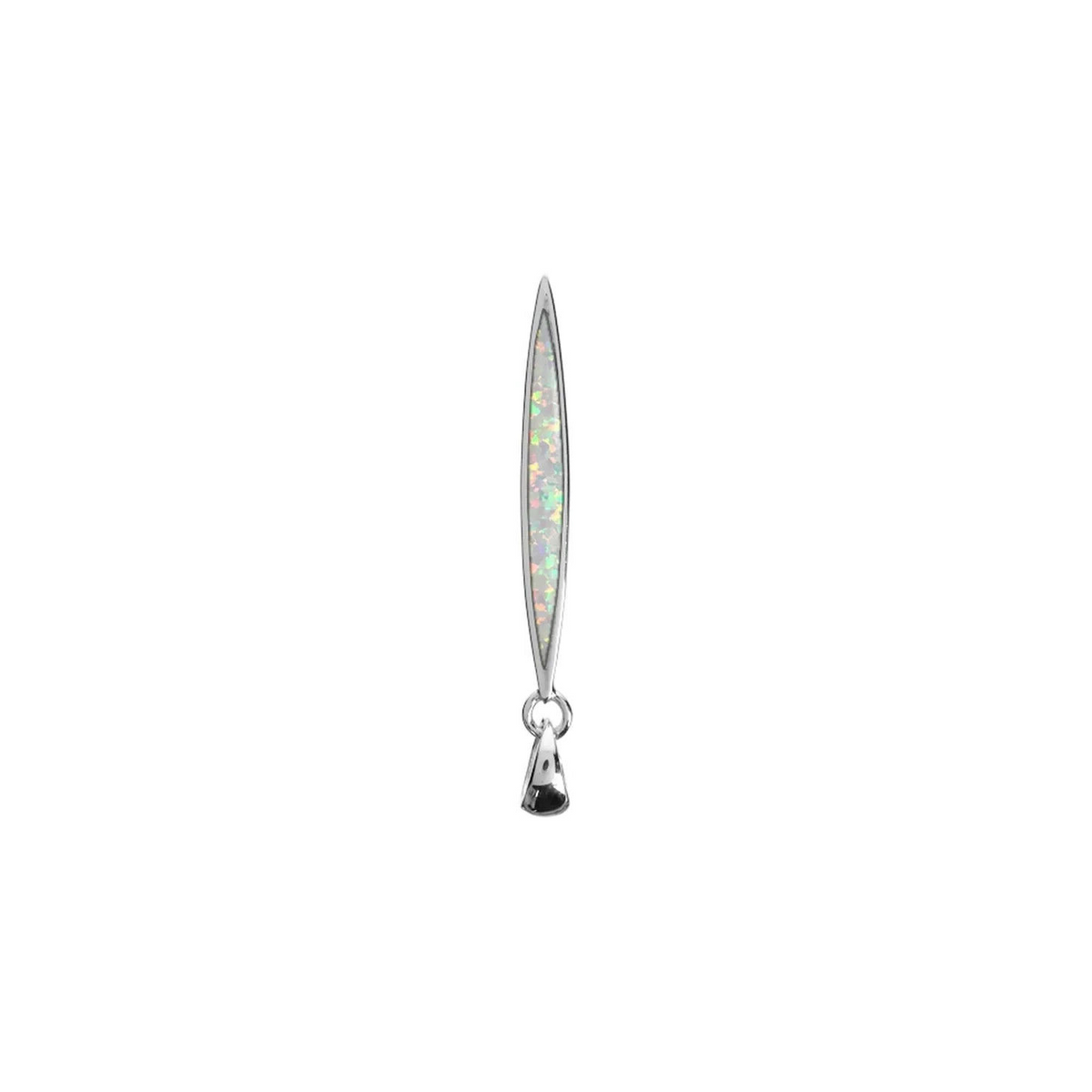 White Opal Marquise Drop Pendant Sterling Silver 925 Hallmark  All Chain Lengths
