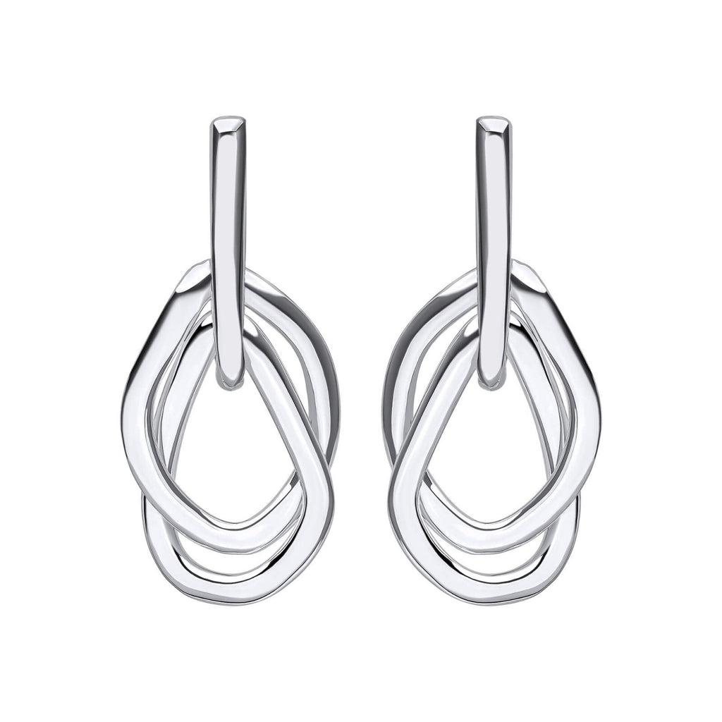Organic Interlinking Drop Earrings Sterling Silver 925 HallmarkBrand New Boxed