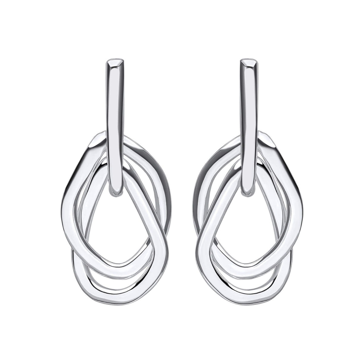 Organic Interlinking Drop Earrings Sterling Silver 925 HallmarkBrand New Boxed