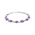 Flush Oval Amethyst Bracelet Sterling Silver 925 Hallmarked Brand New Boxed