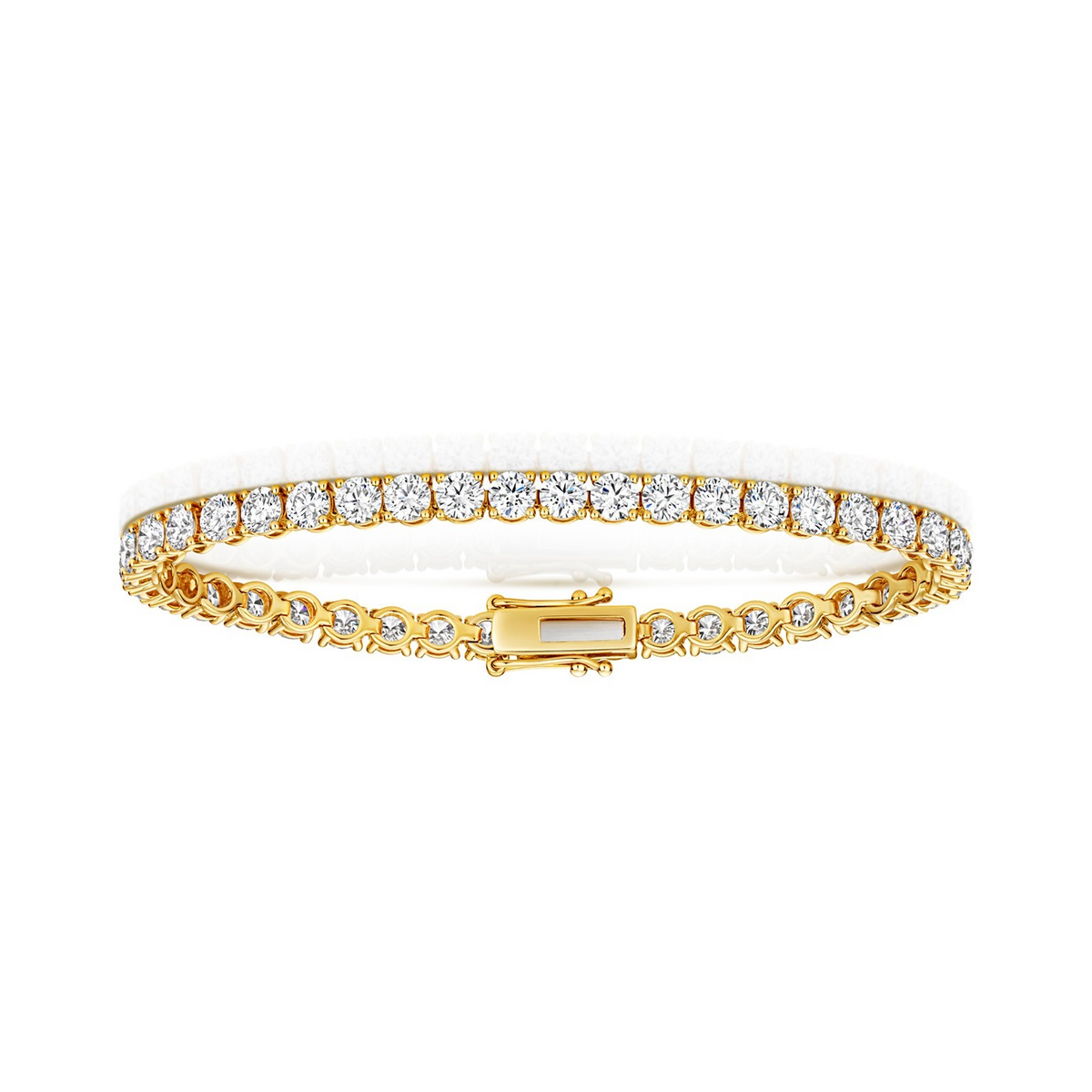 Lab Grown Diamond 18ct Yellow Gold Tennis Bracelet Hallmarked British Made