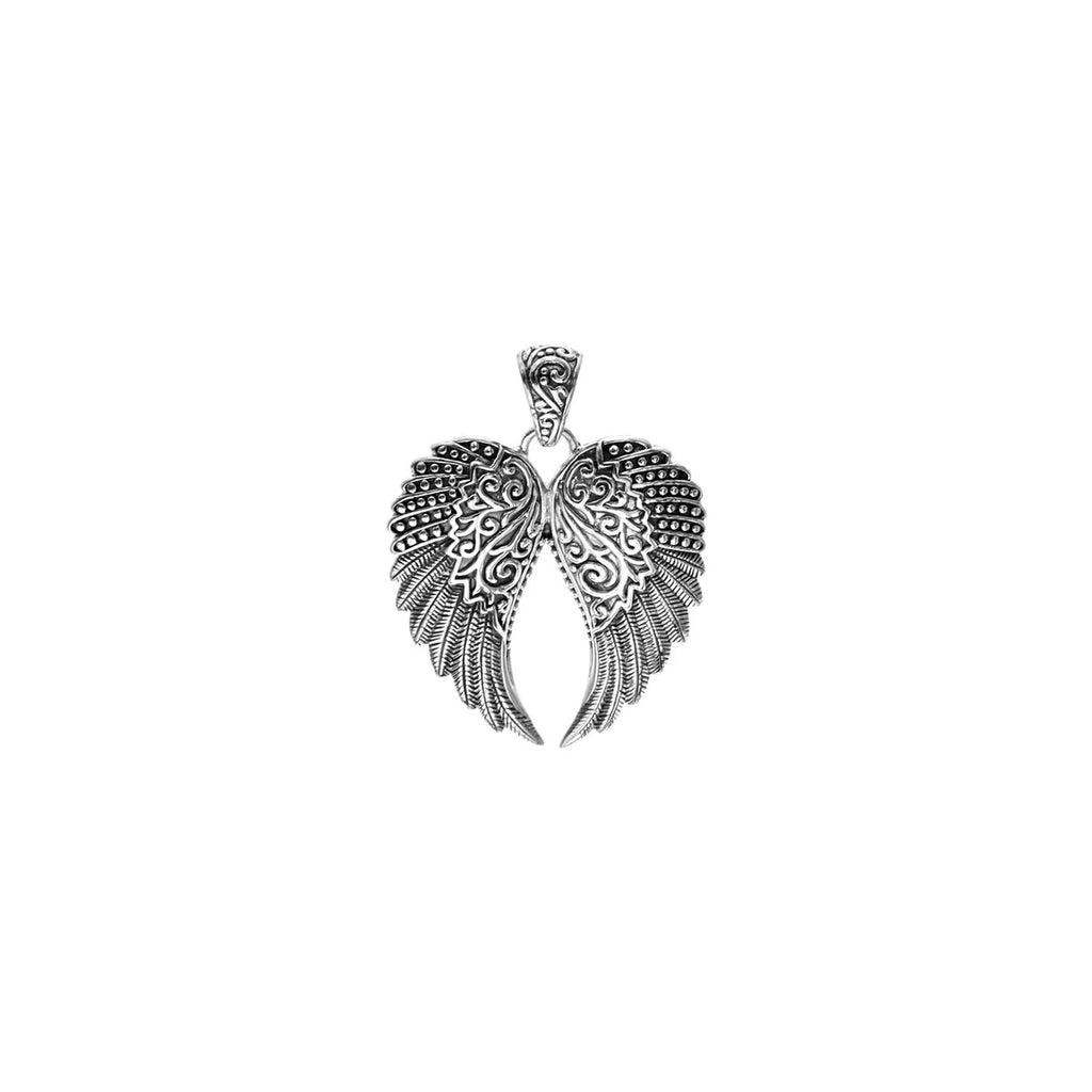 Elaborate Angel Wings Pendant Sterling Silver 925 Hallmarked All Chain Lengths