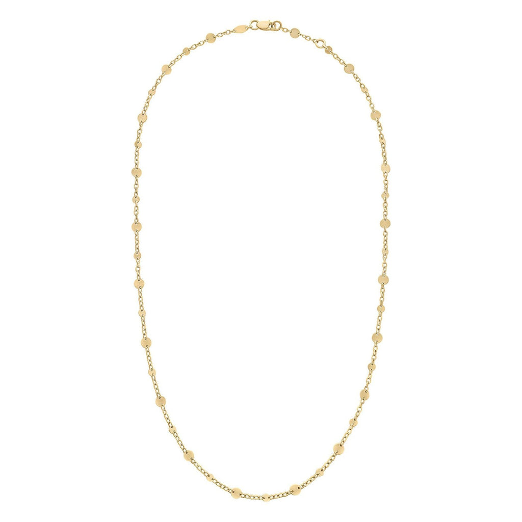 Discs And Chain Necklace 9ct Yellow Gold 375 Hallmarked British Made Length 46cm