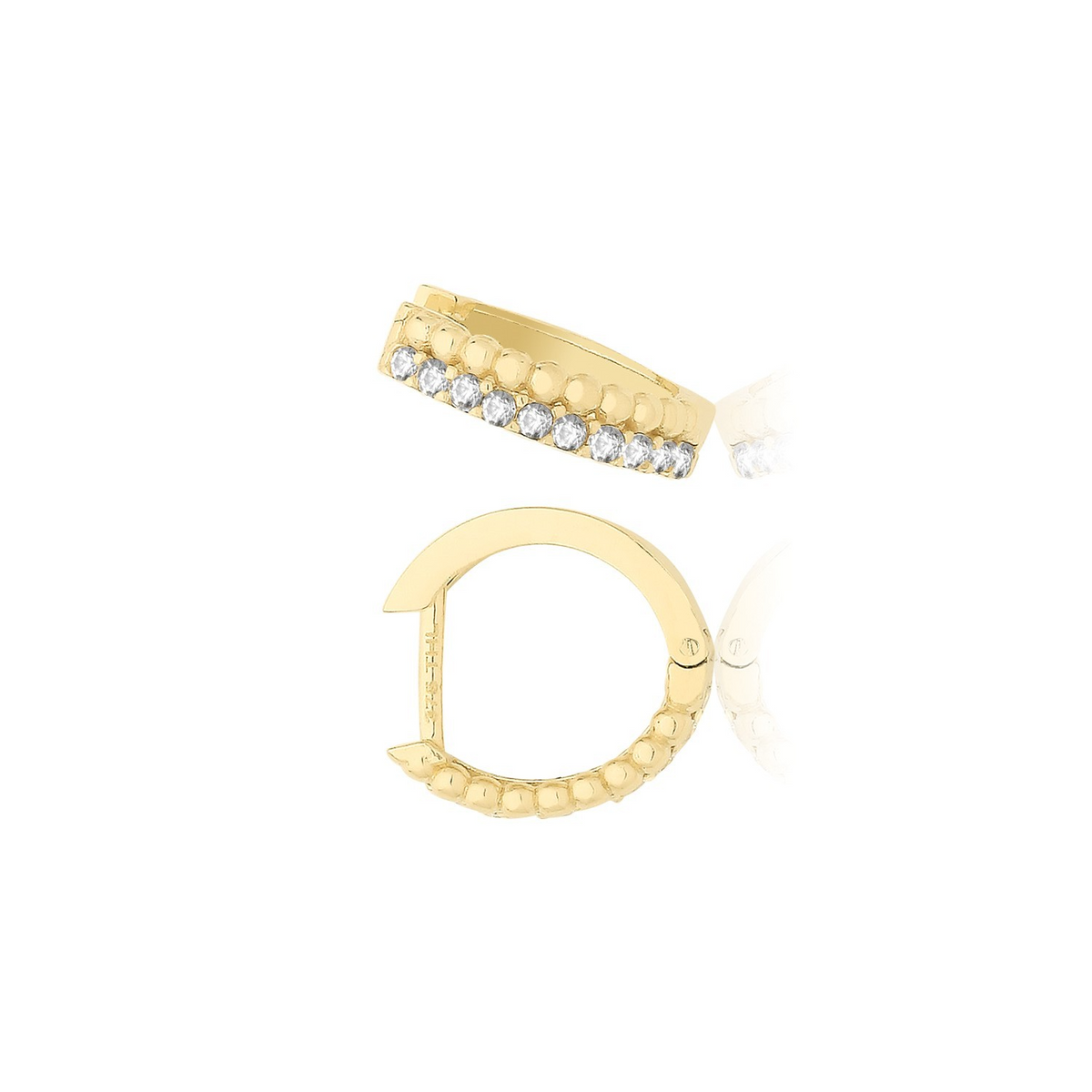 Mens Bobble Huggie Hoop Earring 9ct Yellow Gold 375 Hallmarked Brand New