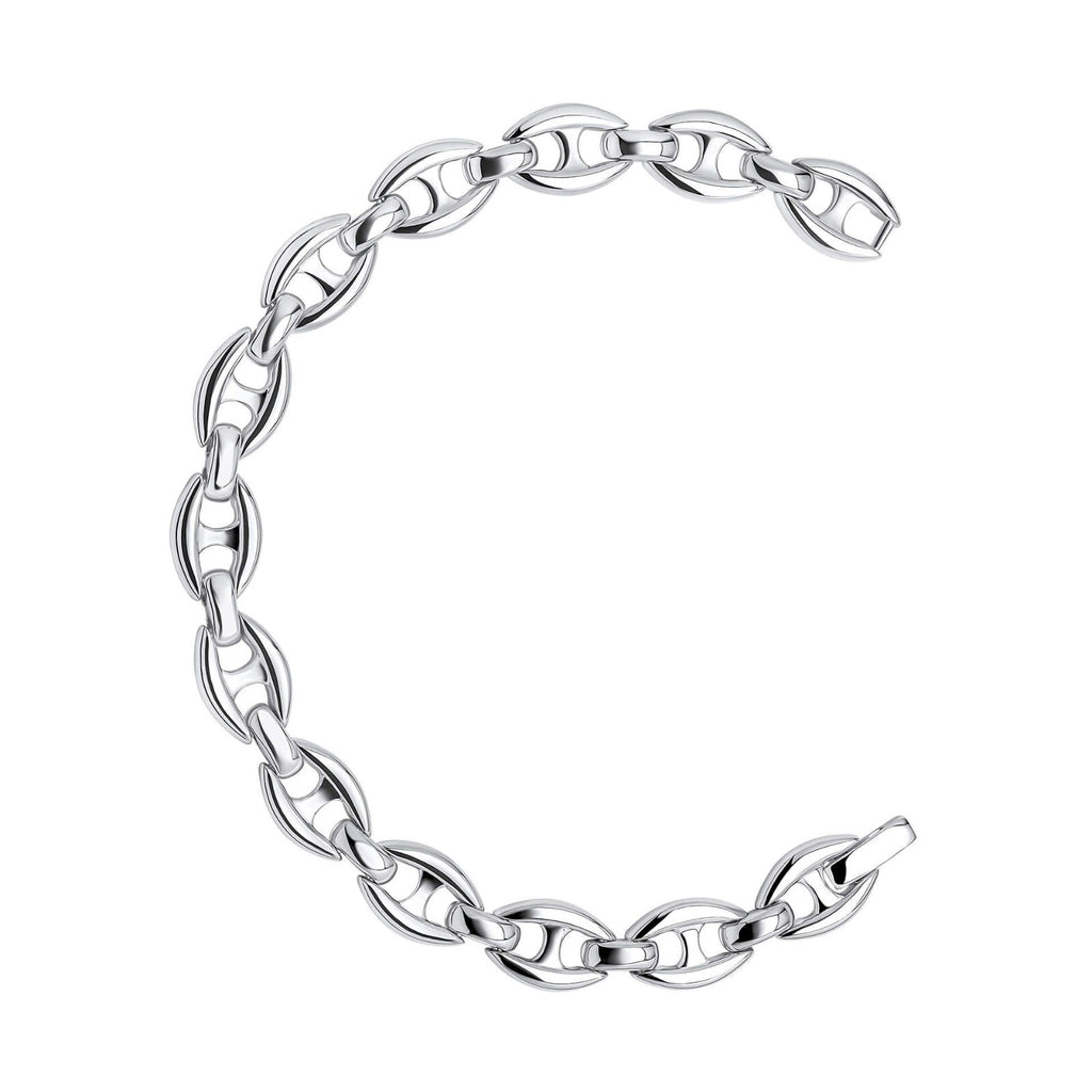 Heavyweight Navette Chain Bracelet Sterling Silver 925 Hallmark Brand New Boxed