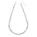 Semi Precious Navette Necklace 9ct Yellow Gold 375 Hallmarked British Made