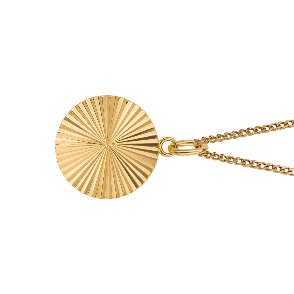 DC Disc Pendant 9ct Yellow Gold Plated Hallmarked All Chain Lengths British Made