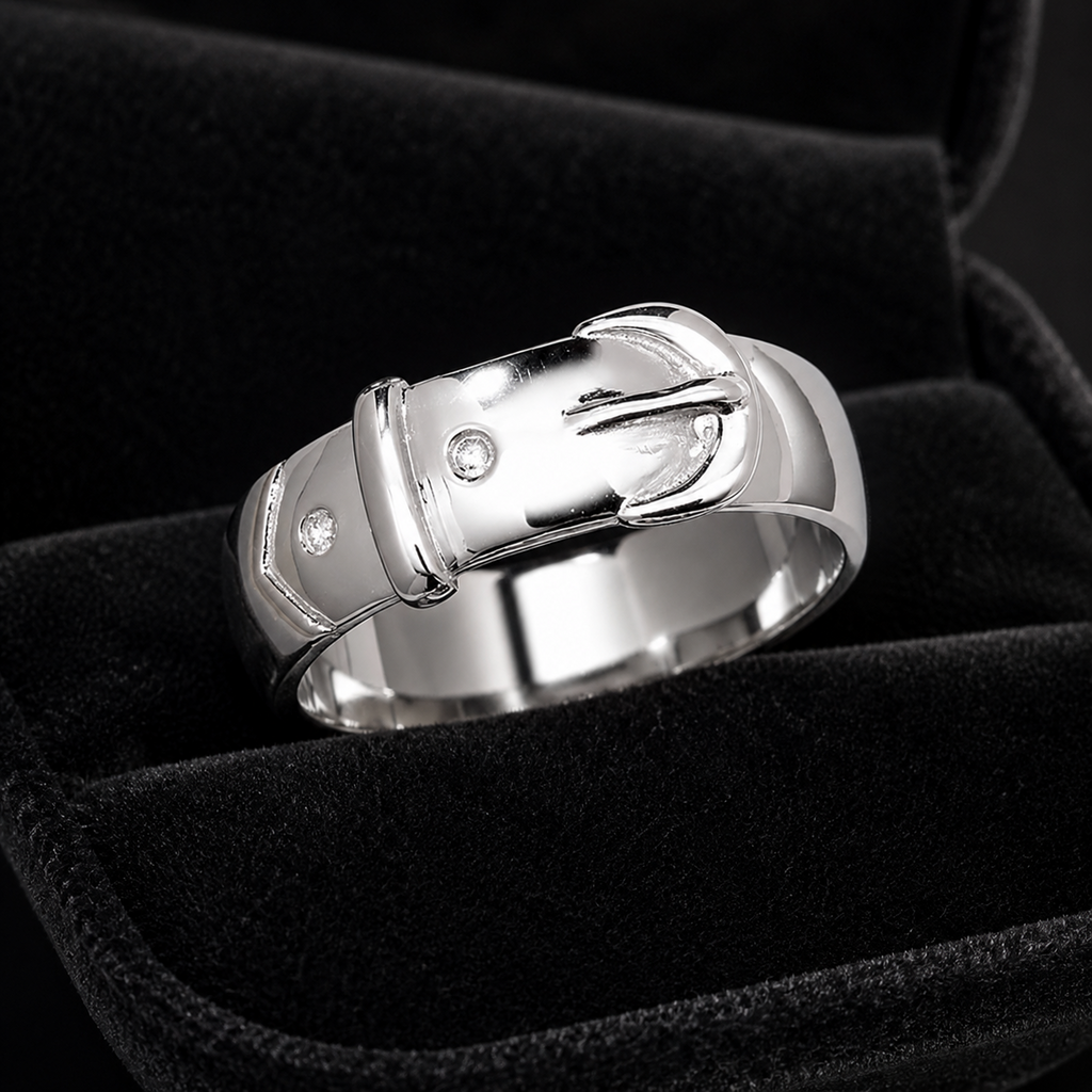 Sterling Silver Gents Plain Buckle Ring 925 Hallmarked Size T - Z  British Made