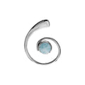 Solitaire Swirl Larimar Pendant Sterling Silver 925 Hallmark All Chain Lengths