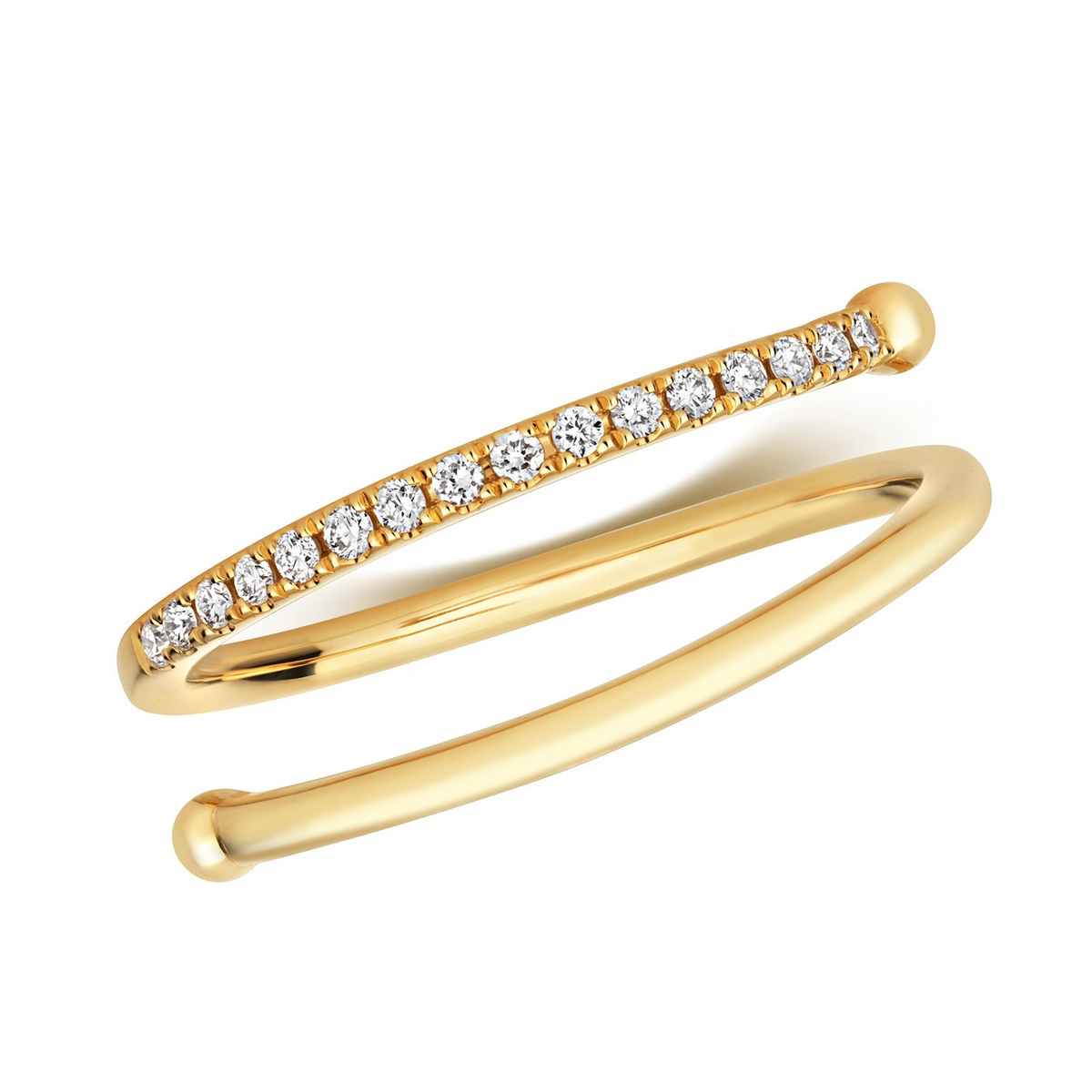 16 Natural Diamond Sprial Ring 18ct Yellow Gold Hallmarked Sizes J - Q
