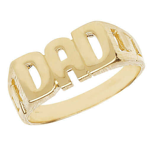 Dad Ring 9ct Yellow Gold Hallmarked Sizes British Made Q - Z
