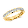 Channel Set Natural Diamond Eternity Ring 18ct Yellow Gold Hallmarked Sizes J-Q
