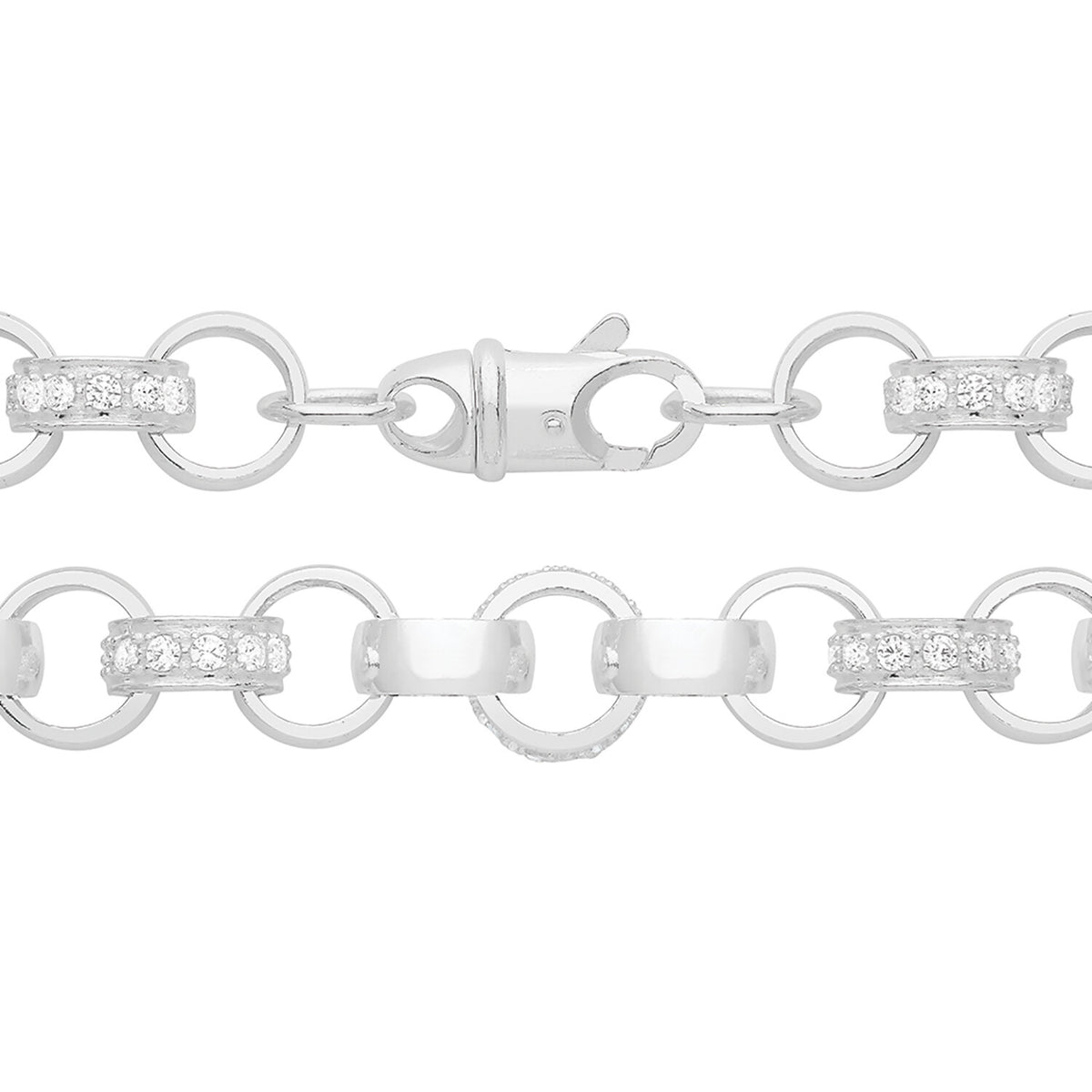 Sterling Silver Belcher Bracelet British Made 925 Hallmarked 8" Weight 45g
