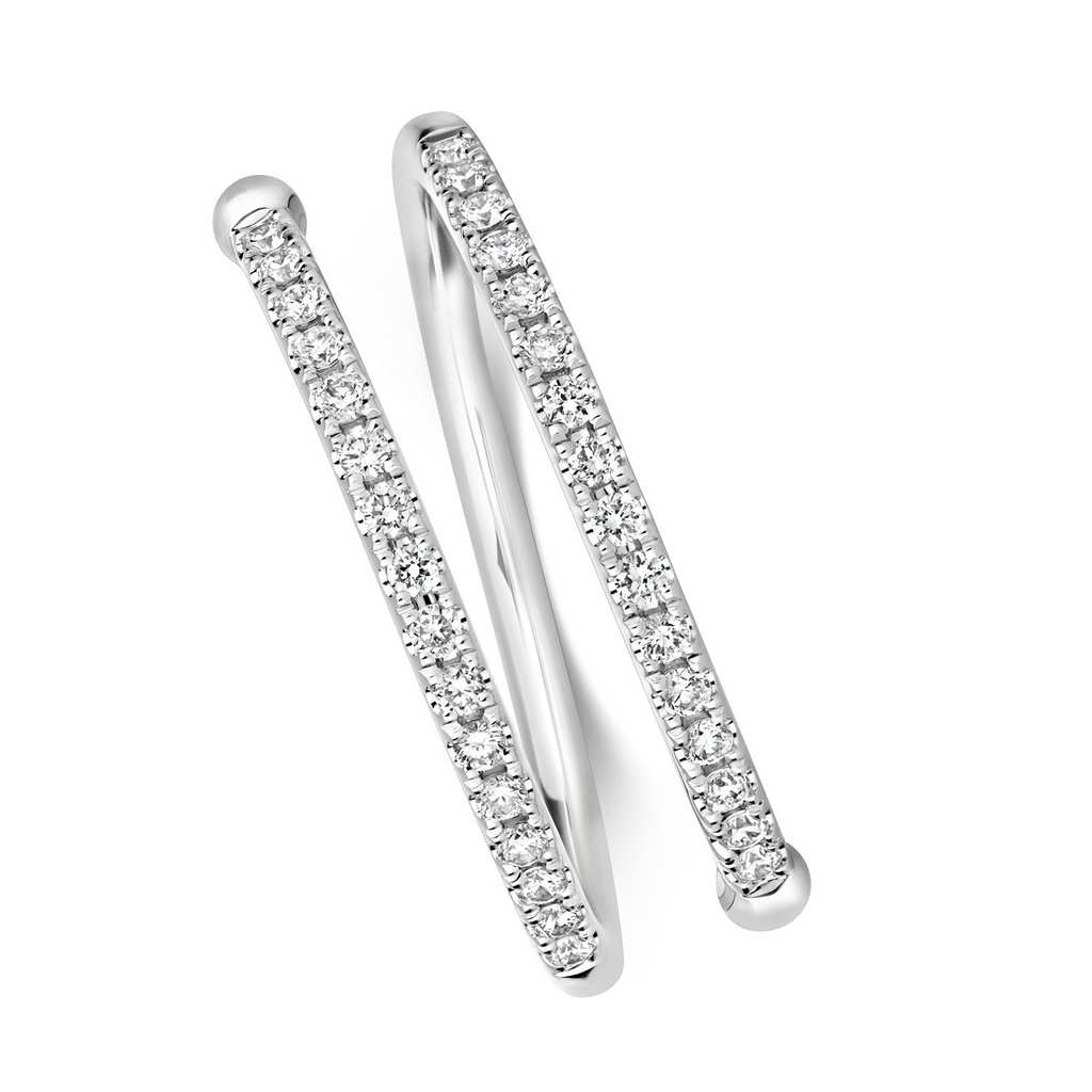 32 Natural Diamond Sprial Wrap Ring 18ct White Gold Hallmarked Sizes J - Q