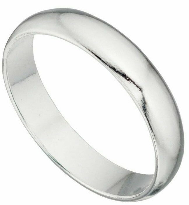 Sterling Silver Plain Cut Band Ring 925 Hallmarked Size K - W British Made