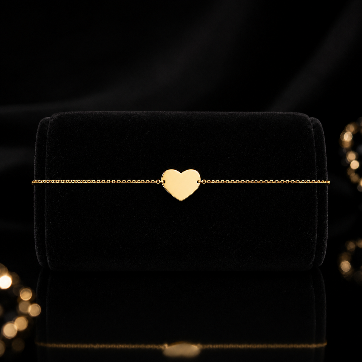 Ladies Heart ID Bracelet Solid 9ct Yellow Gold 375 Hallmarked British Made 