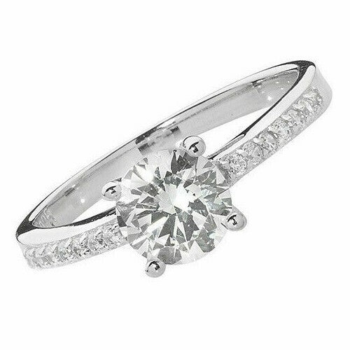 Sterling Silver Solitaire Ring Engagement Gemstone 925 Hallmarked Size K - T