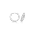 9ct White Gold 7 Stone Hoop Earrings British Made 375 Hallmark Brand New Boxed
