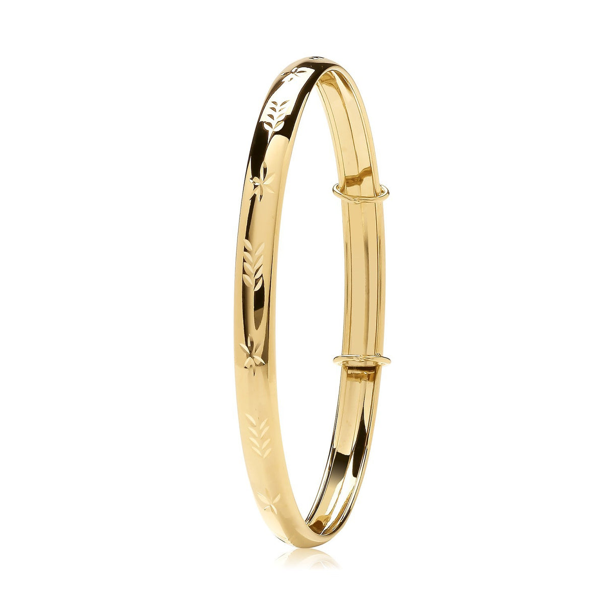 9ct Yellow Gold Nature Expandable Bangle 375 Hallmarked British Made Brand New