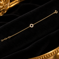 Ladies Pave Open Circle Bracelet 9ct Yellow Gold 375 Hallmarked British Made
