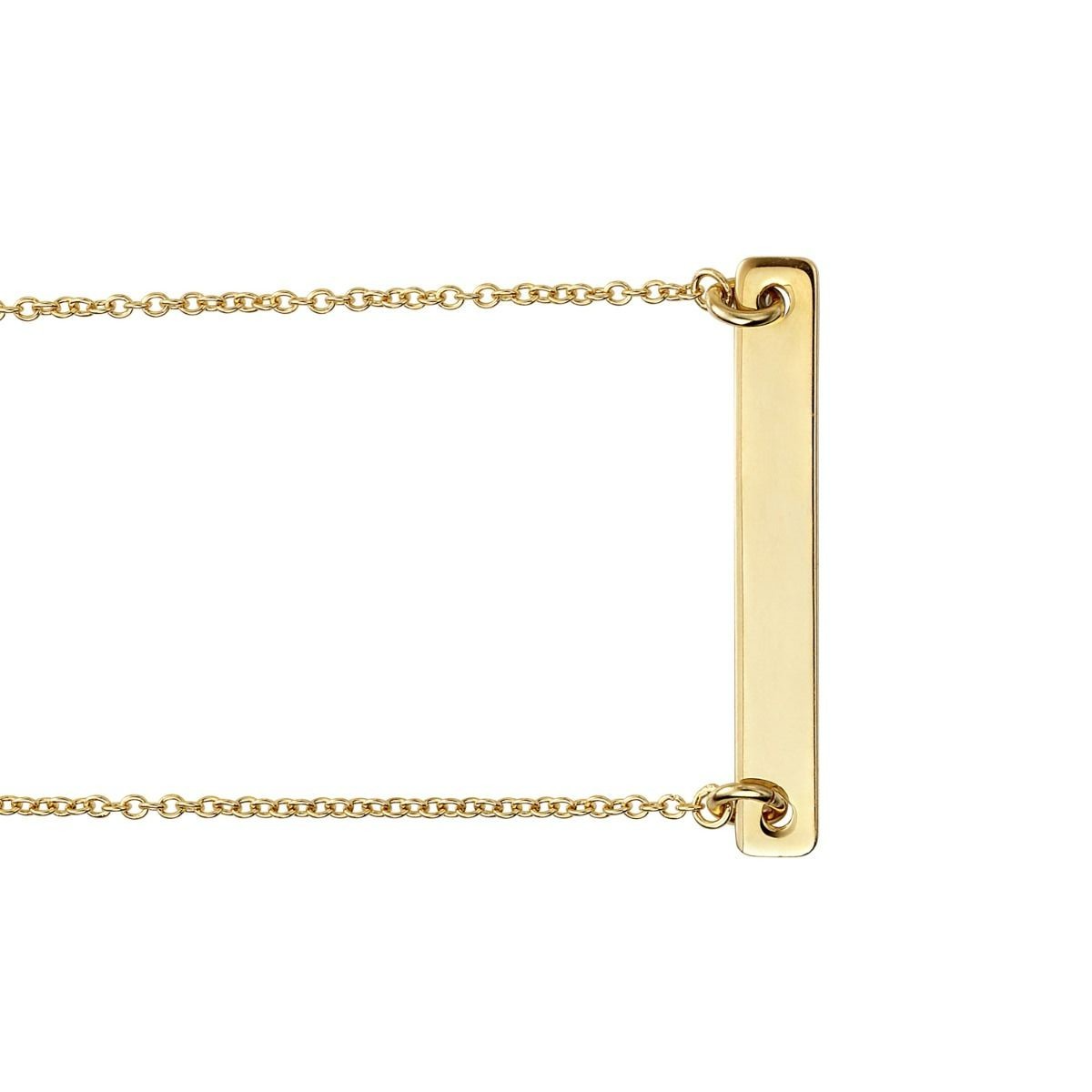 Engravable Bar Pendant 9ct Yellow Gold Plated Hallmarked All Chain Lengths