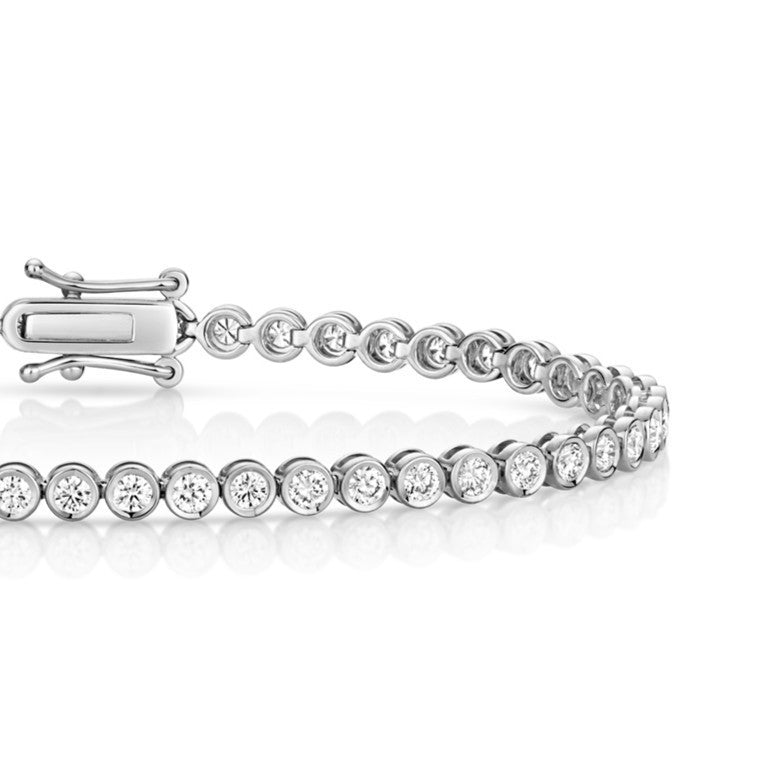Lab Grown Diamond 18ct White Gold Tennis Bracelet Hallmarked British Made