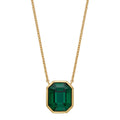 Elongated Green Crystal Necklace 9ct Yellow Gold Plated Hallmarked Brand New