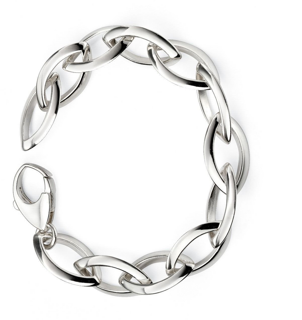 Sterling Silver Marquise Bracelet British Made 925 Hallmarked Brand New Boxed
