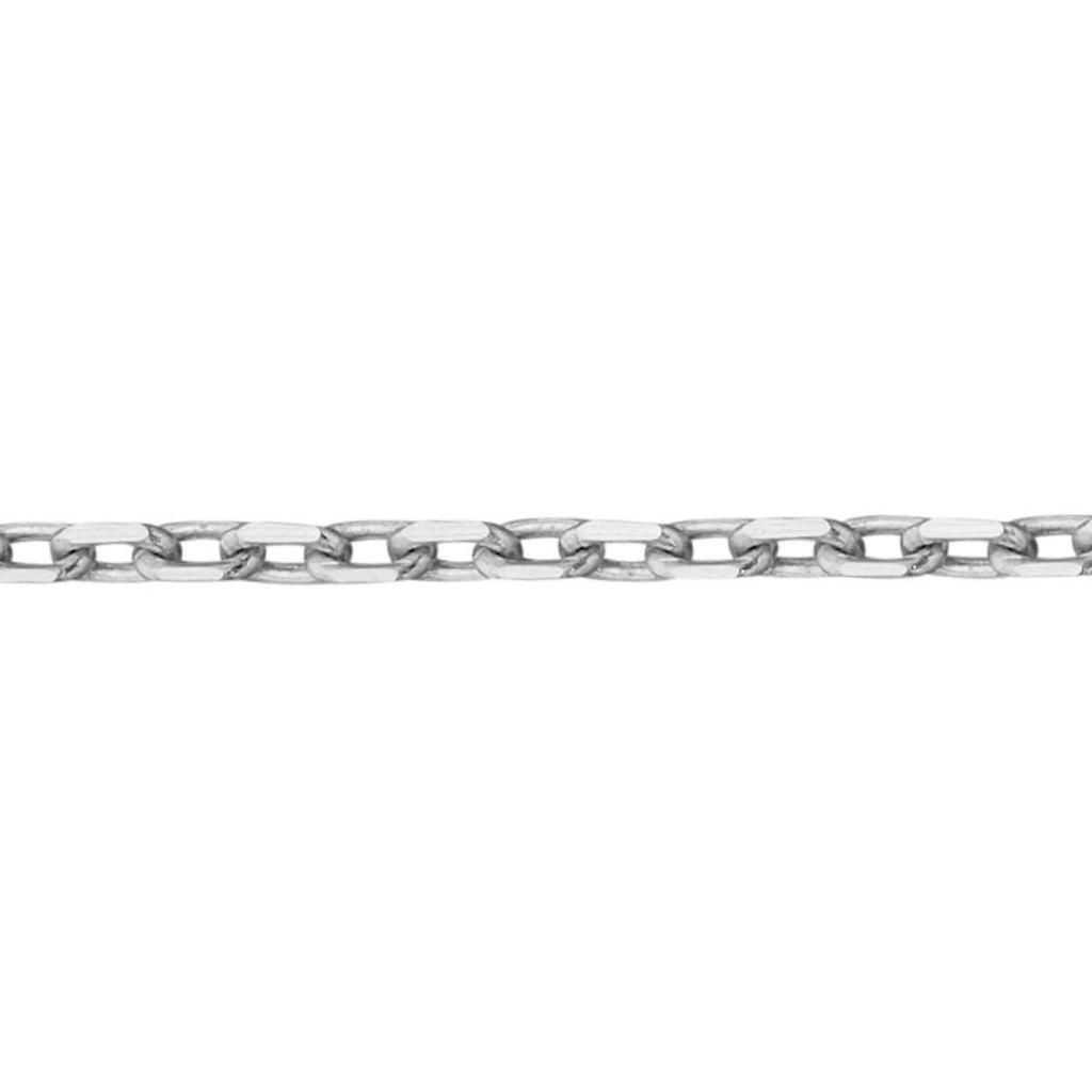 Diamond Cut Trace Chain Necklace 9ct White Gold 375 Hallmarked British Made 61cm