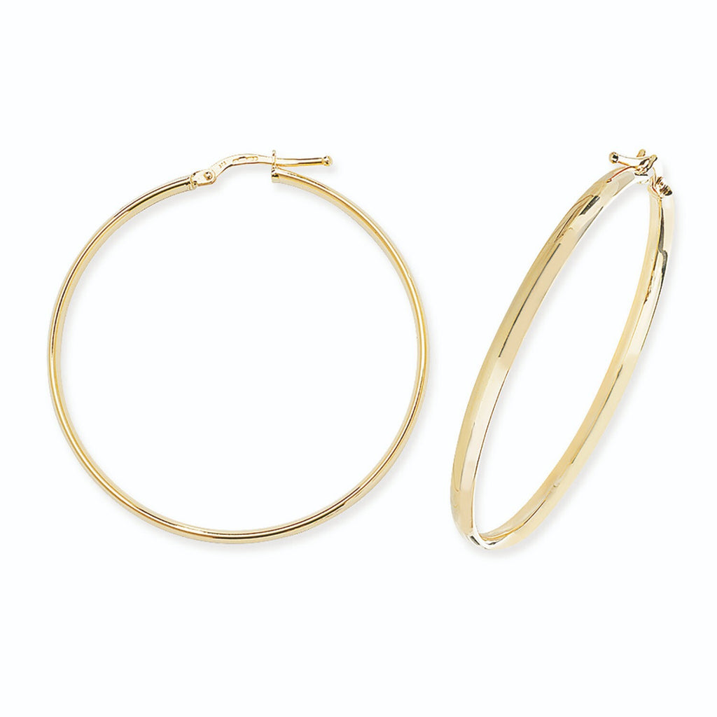 9ct Yellow Gold Hoop Earrings 375 Hallmarked 8mm - 50mm Diameter British Made
