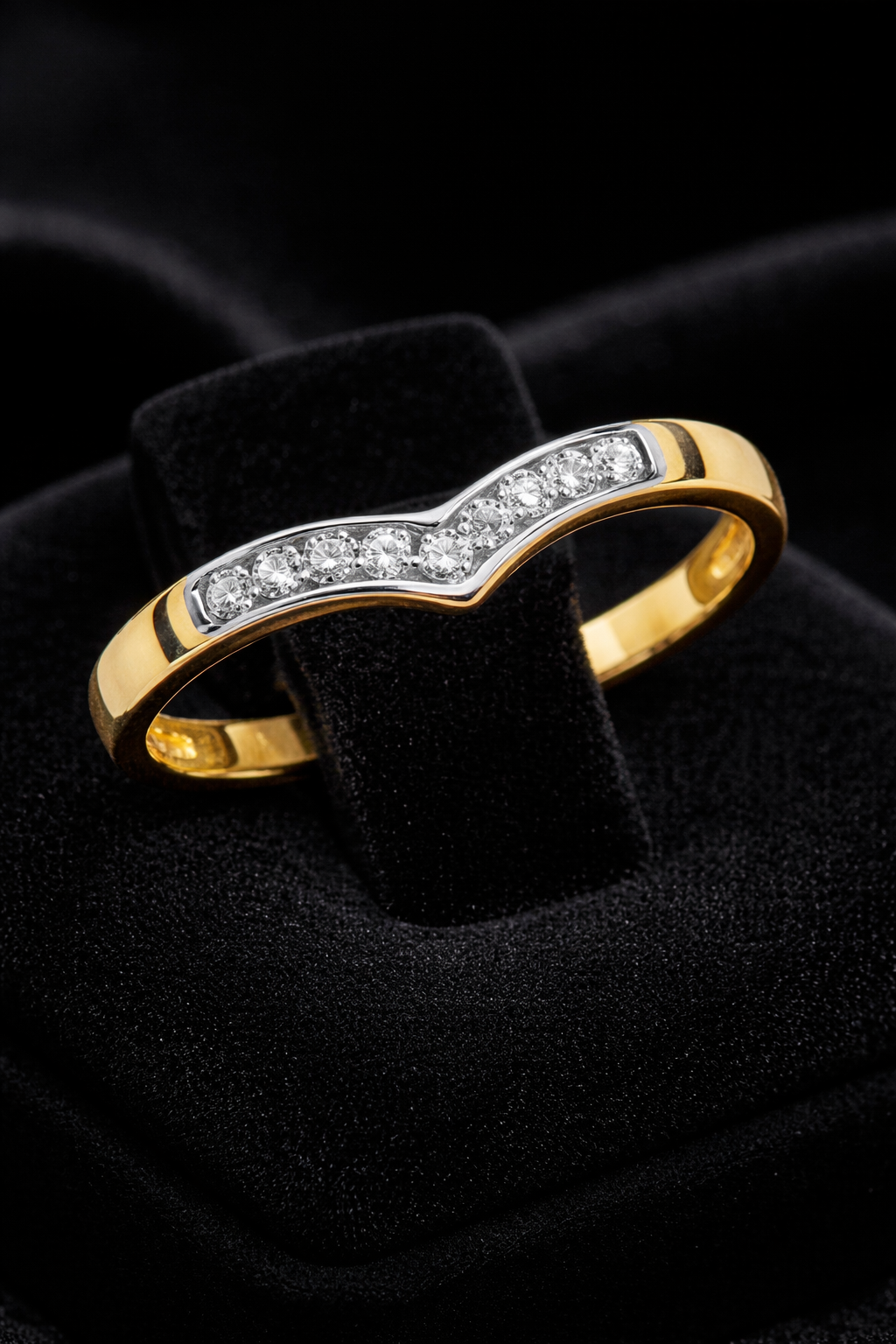 Gold Gemstone Wishbone Ring 9ct Yellow Gold Hallmarked Sizes J - R