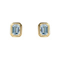 Elongated Aquamarine Pendant & Earrings Set 9ct Yellow Gold 375 Hallmarked