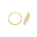 9ct Yellow Gold 7 Stone Hoop Earrings British Made 375 Hallmark Brand New Boxed