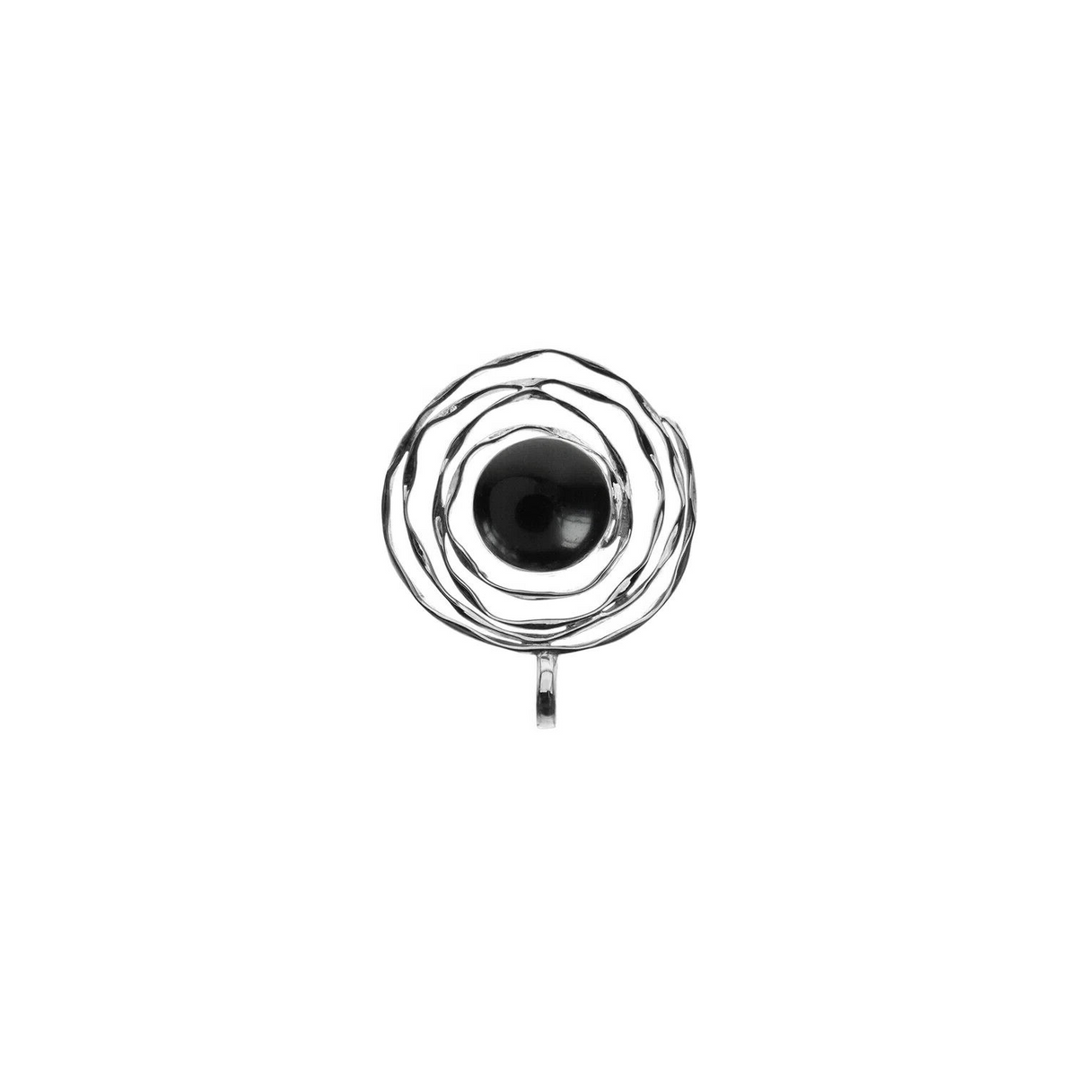 Black Onyx Flush Web Pendant Sterling Silver Hallmarked All Chain Lengths