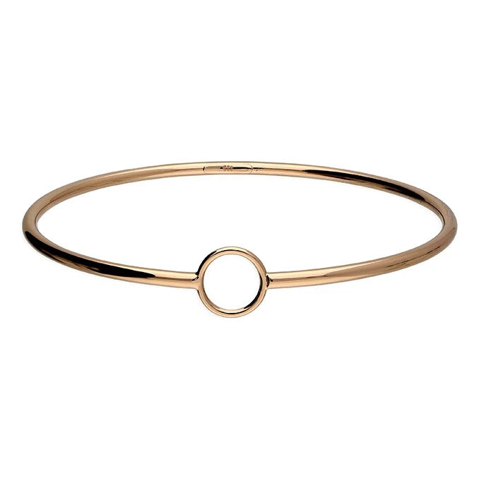 Ringed Slaved Bangle 9ct Rose Gold Plated Hallmarked British Made Brand New