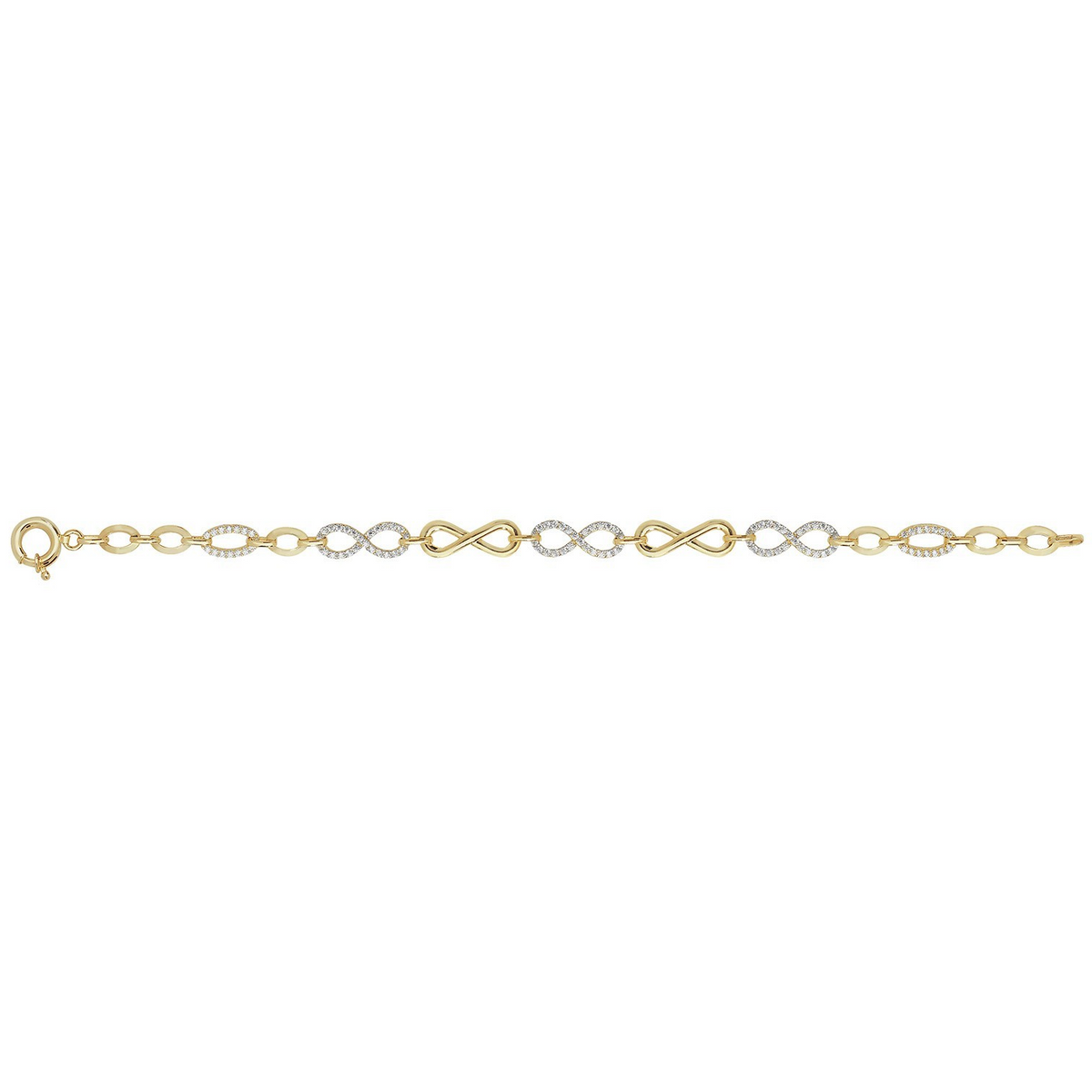 Gemstone Infinity Bracelet 9ct Yellow Gold 375 Hallmarked British Made Brand New