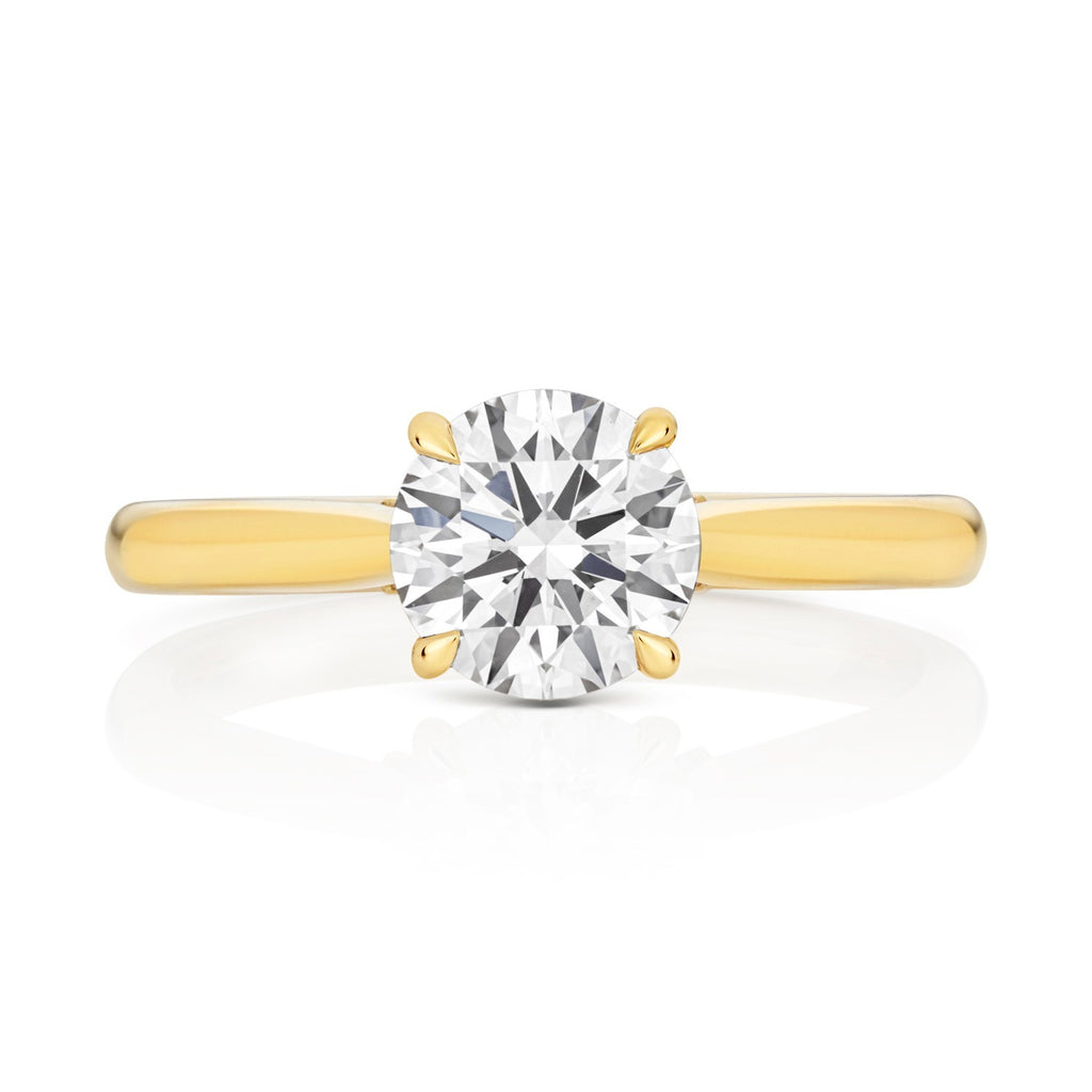 13 Lab-Grown Diamond Engagement Ring 18ct Yellow Gold Hallmarked Sizes J - Q