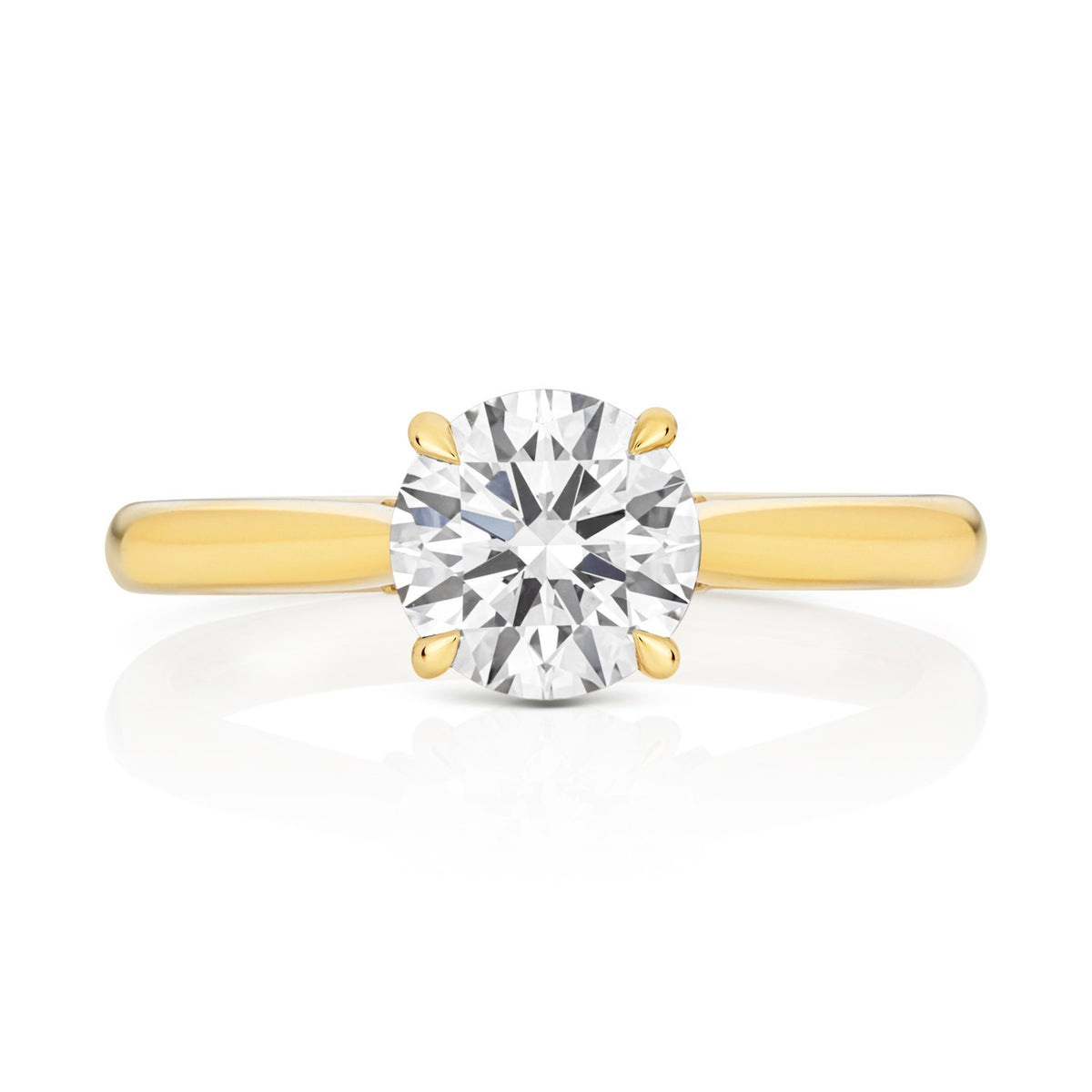 13 Lab-Grown Diamond Engagement Ring 18ct Yellow Gold Hallmarked Sizes J - Q