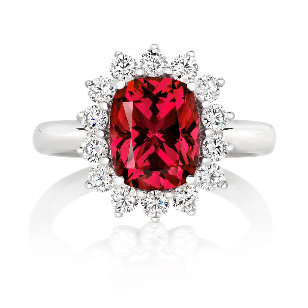 Rectangular Ruby Ring Sterling Silver 925 Hallmark Sizes I - P British Made